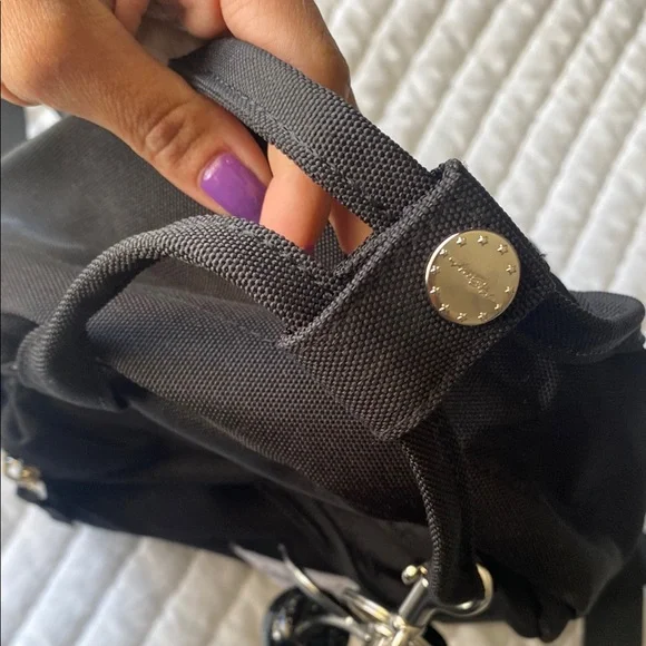 Black Mini Backpack with Keychain - Picture 6 of 7